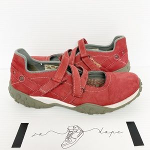 Timberland red leather Mary Jane Sneakers